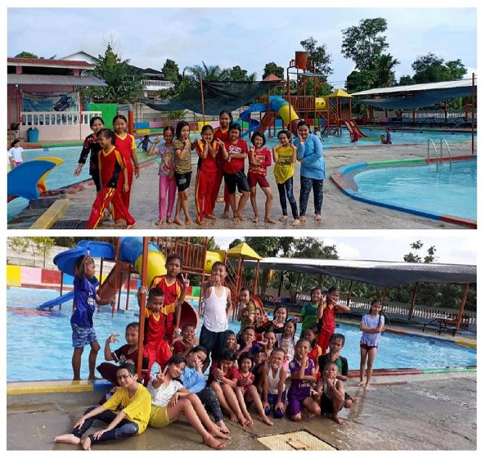 Siswa MIN 2 Tanjab Timur mengikuti Kegiatan Praktik Penjas Belajar Renang Di Kampung Ratu