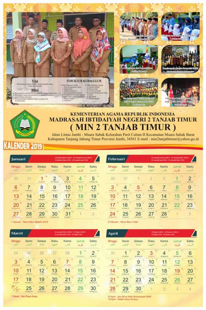 MIN 2 Tanjab Timur Membuat Kalender Tahun 2019