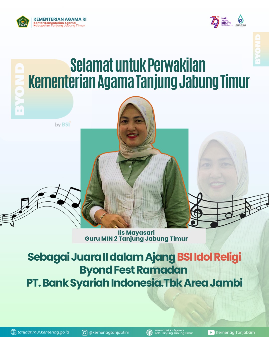 Iis Mayasari, Guru MIN 2 Tanjung Jabung Timur, Raih Juara 2 di Ajang BSI Idol Religi